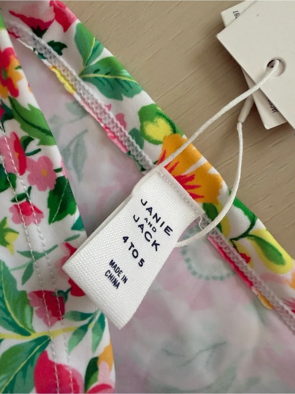 Janie and Jack Floral Knot Turban swim cap - Pink, Green & Yellow